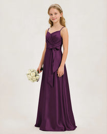 Grape Satin Junior Bridesmaid Dress