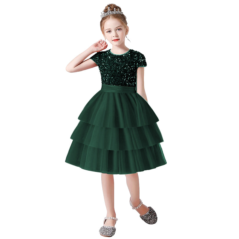 Dideyttawl Cupcake Dresses For Kids Short Mini Birthday Party Gowns Tulle Tutu Dress Sequins Short Dress For Flower Girls Princess Dress, Green / 4 Dideyttawl Cupcake Dresses For Kids Short Mini Birthday Party Gowns Tulle Tutu Dress Sequins Short Dress For Flower Girls Princess Dress, Green / 4