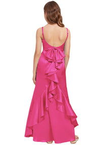 Dideyttawl Mermaid Girls Formal Dress Satin Special Occasion Dress for Girls 2522