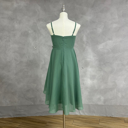 Chiffon Short Junior Bridesmaid Dresses Knee Length Sleeveless Flower Girl Dresses for 4-16 2504