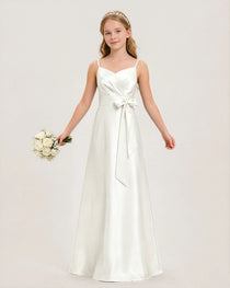 Ivory Satin Junior Bridesmaid Dress