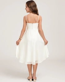 Back Ivory Chiffon Junior Bridesmaid Dress