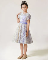 Lavender Lace A-line Girls Formal Dress Front View