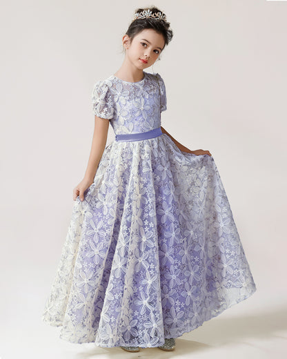 Lavender Lace Flower Girl Dress