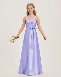 Lavender Satin Junior Bridesmaid Dress