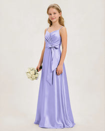 Lavender Satin Junior Bridesmaid Dress