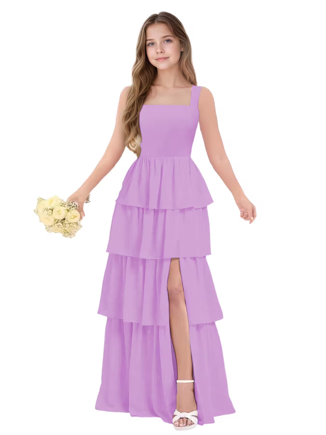Lilac Junior Bridesmaid Dress for Girls