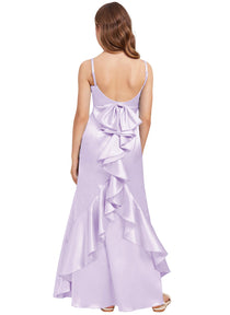 Dideyttawl Mermaid Girls Formal Dress Satin Special Occasion Dress for Girls 2522