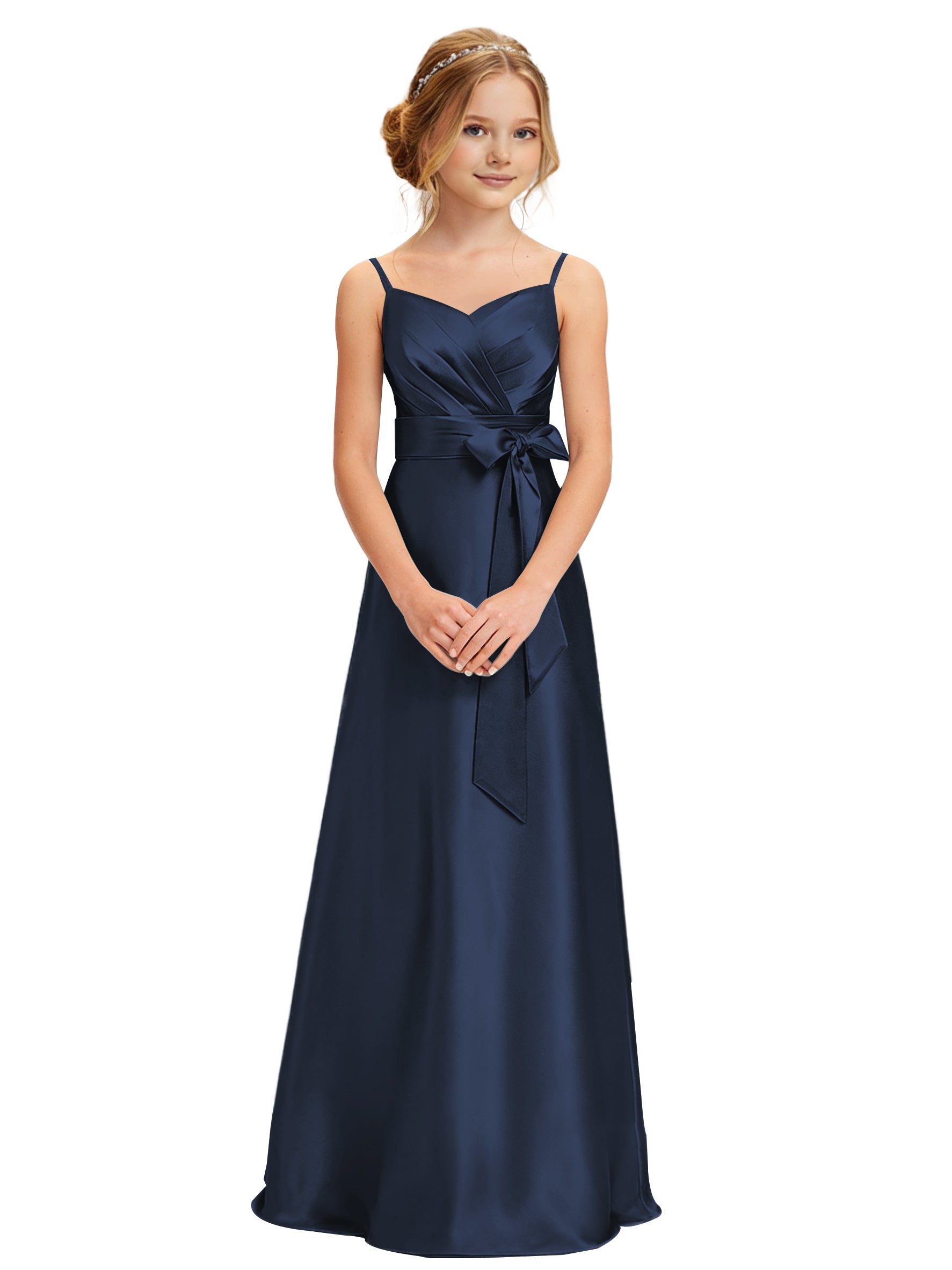 Dideyttawl Girls Size 16 Formal Dress Dideyttawl Customized High-Low O-Neck Girl Dress Satin Junior Dideyttawl Girls Size 16 Formal Dress Dideyttawl Customized High-Low O-Neck Girl Dress Satin Junior