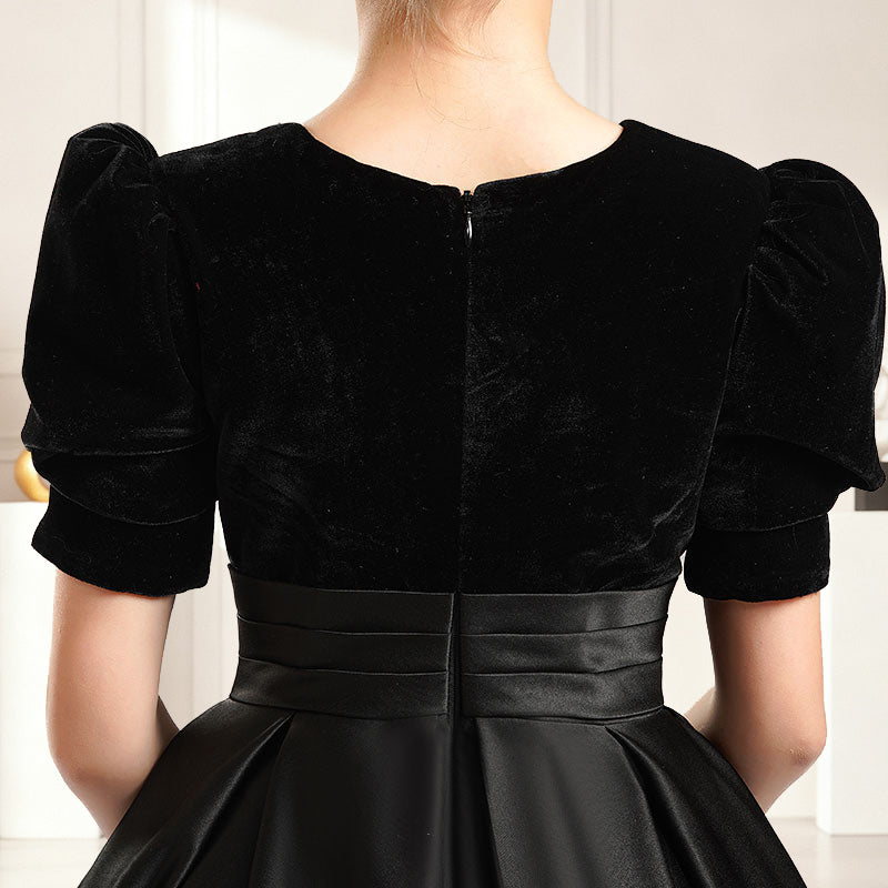 dideyttawl Velvet Junior Bridesmaid Dresses A-Line Satin Flower Girl Dress 2540