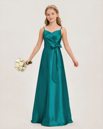 Peacock Satin Junior Bridesmaid Dress