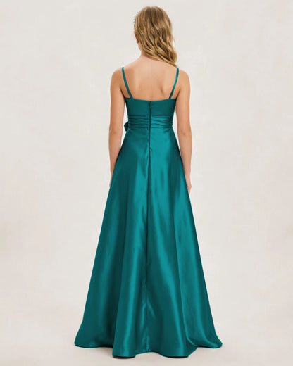 Peacock Satin Junior Bridesmaid Dress