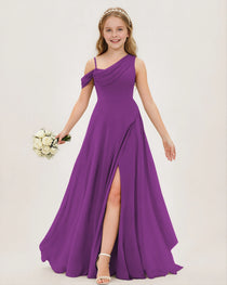 Purple Chiffon Junior Bridesmaid Dress