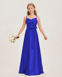 Royal Blue Satin Junior Bridesmaid Dress