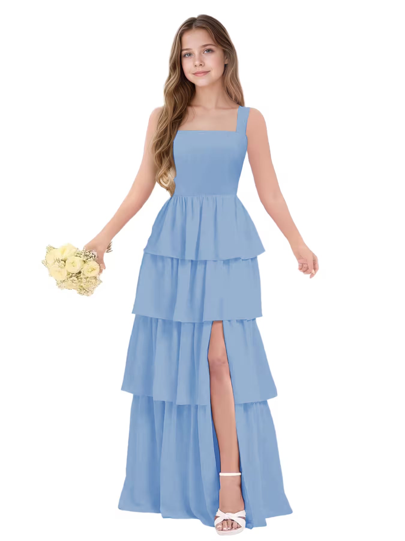 Sky Blue Junior Bridesmaid Dress for Girls