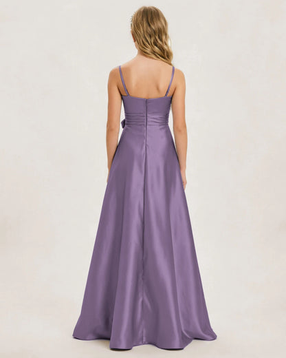 Wisteria Satin Junior Bridesmaid Dress