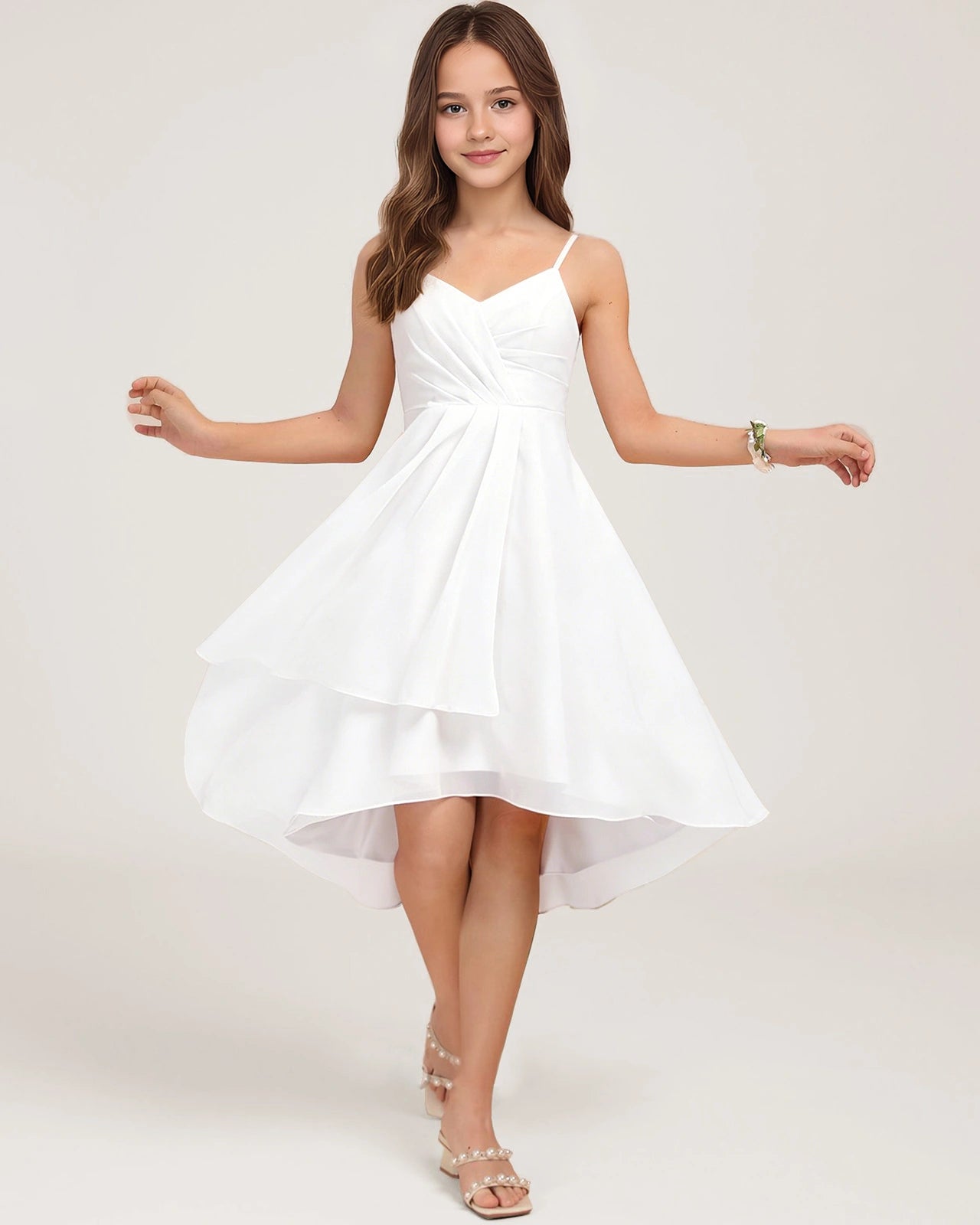 Sleeveless Flower Girl Dress | Short Jr Bridesmaid Dress