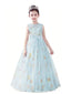 dideyttawl  Floral Tulle Girls Formal Dress Sleeveless Pageant  Prom Gown 2554