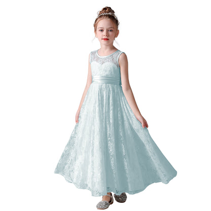 Dideyttawl Lace Flower Girl Dresses For Wedding Pagaent Ball Gown Girls Birthday Party Dress Sleeveless