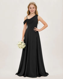 Black Chiffon Junior Bridesmaid Dress