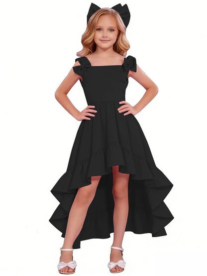 dideyttawl High-Low Junior Bridesmaid Dresses for Girls Chiffon  A-Line Pageant Ball Dress 2636