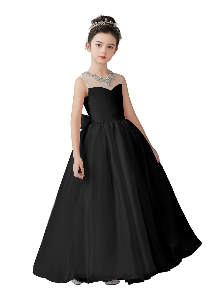 Dideyttawl Girls Pink Princess Dress Elegant Tulle Ball Gown for Wedding Party
