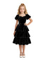 Dideyttawl Pleated Velvet Girls Formal Dress with Short Formal Party Gown 2543