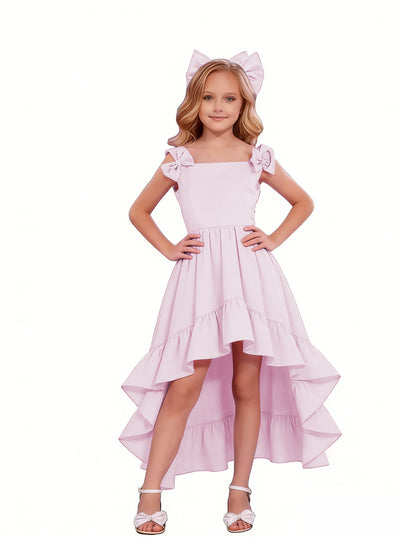 dideyttawl High-Low Junior Bridesmaid Dresses for Girls 4-16 Chiffon  A-Line Pageant Formal Party Ball Dress 2636