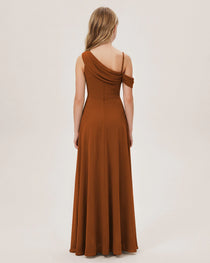 Burnt Orange Chiffon Junior Bridesmaid Dress