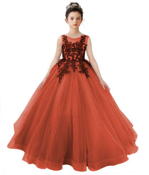 Dideyttawl 2026 Spring Lace Appliqué Ruffle Tulle Pageant Dress Ball Gown 1st Communion Formal Dress Pageant Birthday Party Dress