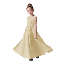 Dideyttawl Pleated Chiffon Flower Girl Dresses Sleeveless Wedding Guest Dress Simple Athenian Style A-Line Dresses for Special Occasion