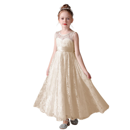 Dideyttawl Lace Flower Girl Dresses For Wedding Pagaent Ball Gown Girls Birthday Party Dress Sleeveless
