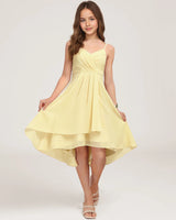 Daffodil Chiffon A-line Junior Bridesmaid Dress Front View