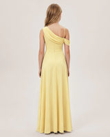 Daffodil Chiffon A-line Junior Bridesmaid Dress Back View