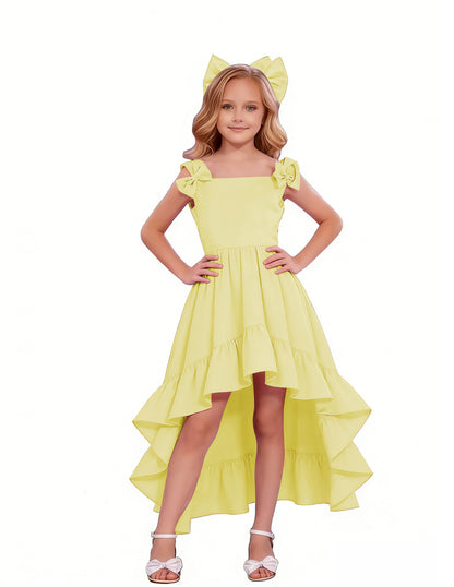 dideyttawl High-Low Junior Bridesmaid Dresses for Girls 4-16 Chiffon  A-Line Pageant Formal Party Ball Dress 2636