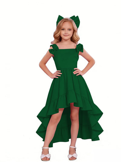 dideyttawl High-Low Junior Bridesmaid Dresses for Girls 4-16 Chiffon  A-Line Pageant Formal Party Ball Dress 2636