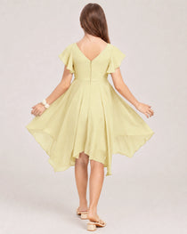 Daffodil Back Chiffon Short Junior Bridesmaid Dress