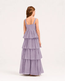 Wisteria Back Chiffon Junior Bridesmaid Dresses