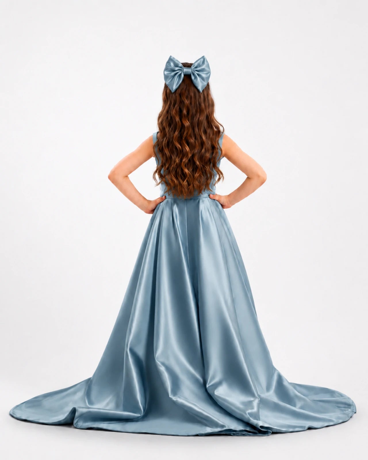 Dusty Blue Junior Bridesmaid Dresses