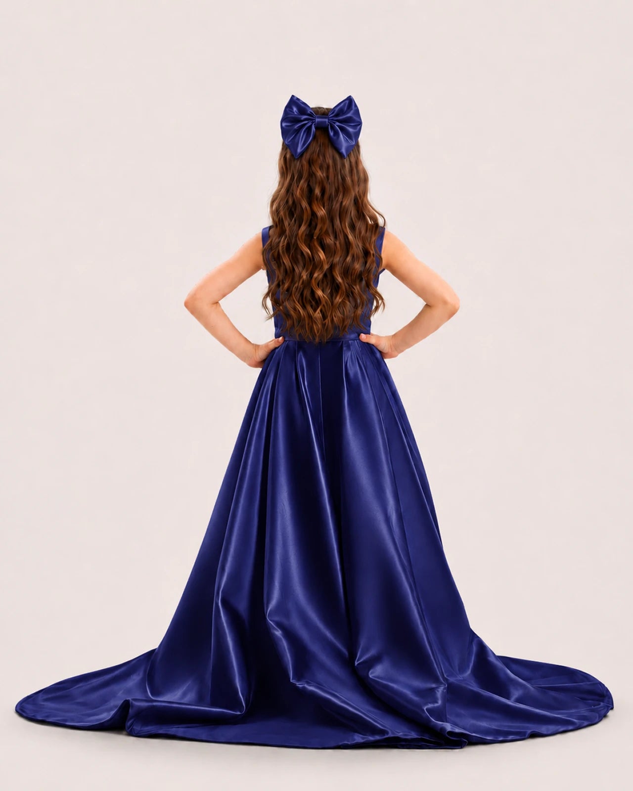 dideyttawl High-Low Junior Bridesmaid Dresses for Girls Pleated Satin A-Line Bow Straps Pageant Formal Party Dress 2536