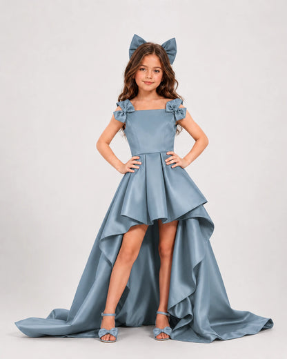 Dusty Blue Junior Bridesmaid Dresses