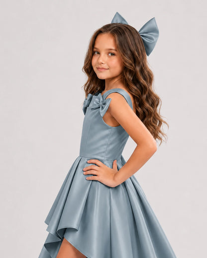 Dusty Blue Junior Bridesmaid Dresses