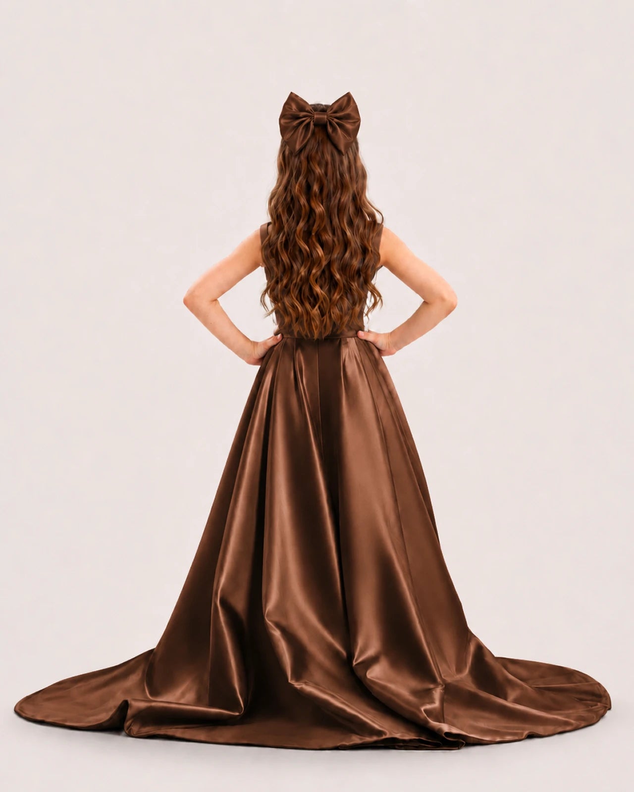 dideyttawl High-Low Junior Bridesmaid Dresses for Girls Pleated Satin A-Line Bow Straps Pageant Formal Party Dress 2536