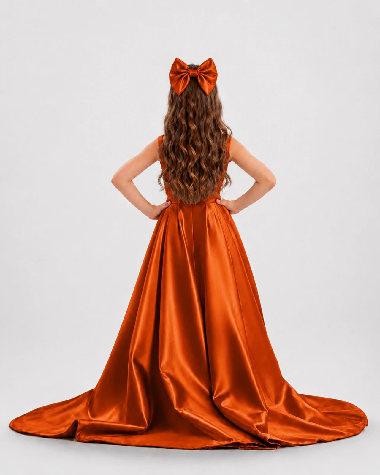 dideyttawl High-Low Junior Bridesmaid Dresses for Girls Pleated Satin A-Line Bow Straps Pageant Formal Party Dress 2536