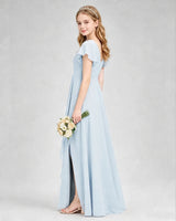 Mist Chiffon A-line Junior Bridesmaid Dress Side View