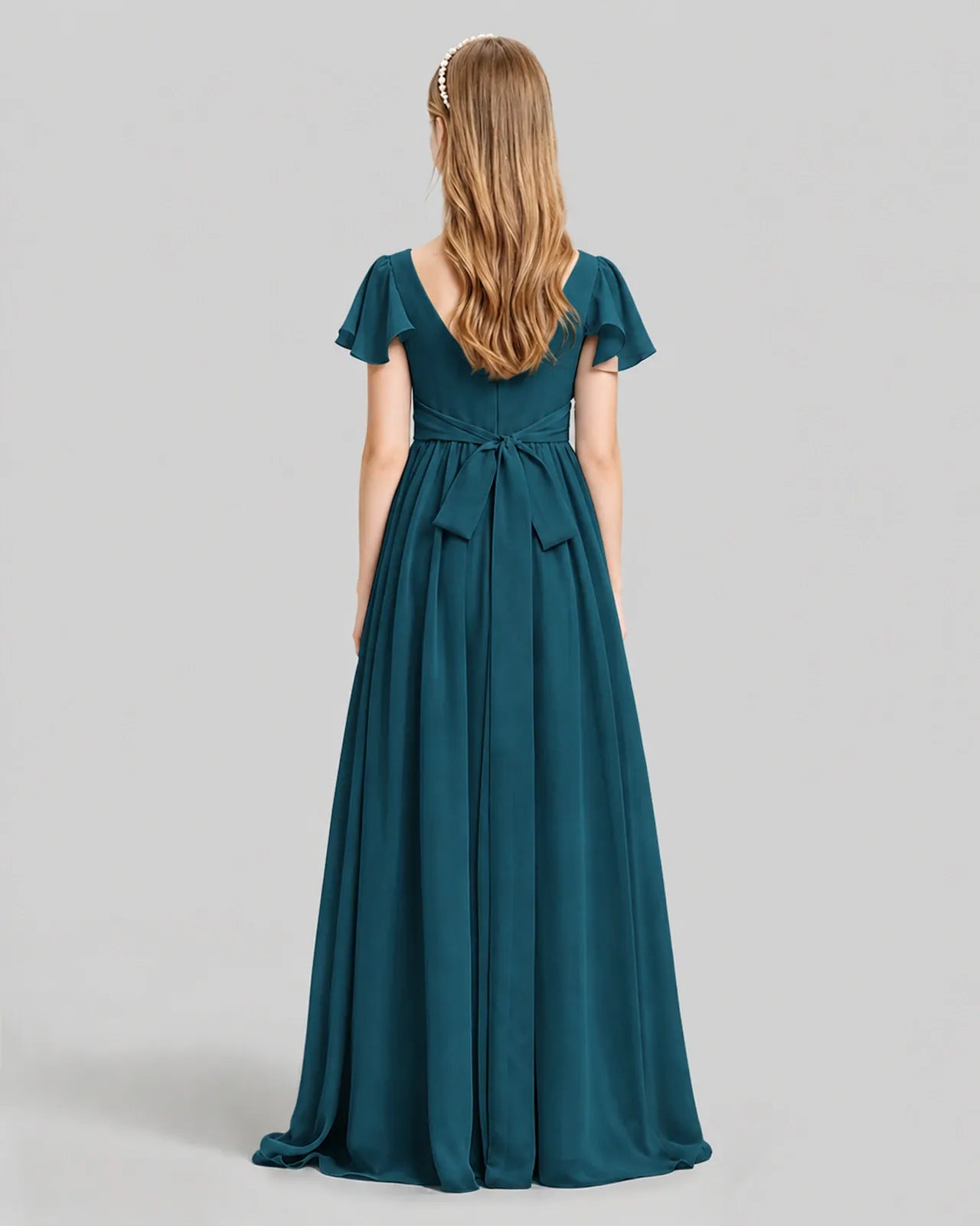 Junior Bridesmaid Dress | Flutter Sleeves & Chiffon