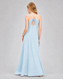 Dideyttawl Junior Bridesmaid Dress with Cutout Back and Criss-Cross Chiffon Skirt