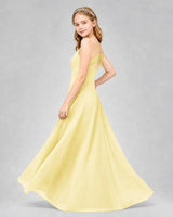 Daffodil Chiffon A-line Junior Bridesmaid Dress Side View