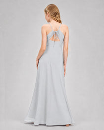 Dideyttawl Junior Bridesmaid Dress with Cutout Back and Criss-Cross Chiffon Skirt