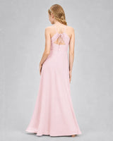 Pink Chiffon A-line Junior Bridesmaid Dress Back View